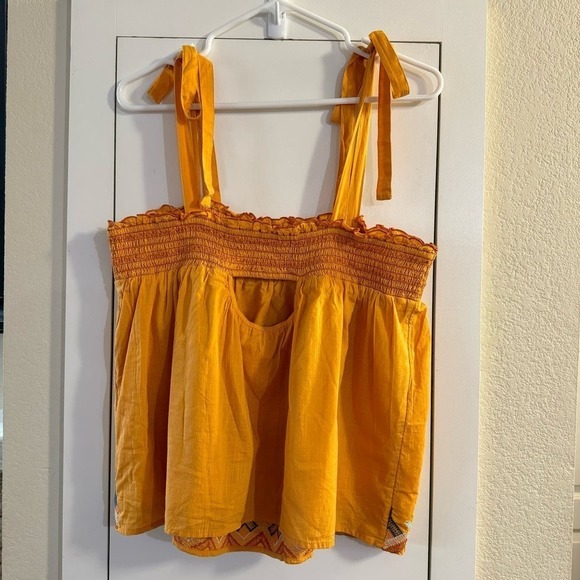Anthropologie Gold Embroidered Swing Tank Size LP - Picture 9 of 12